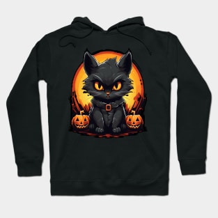 Funny Angry Cat Skeleton Halloween Pumpkin Hoodie